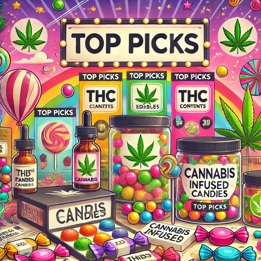 Top picks for cannabis-infused candy, available at local dispensaries.